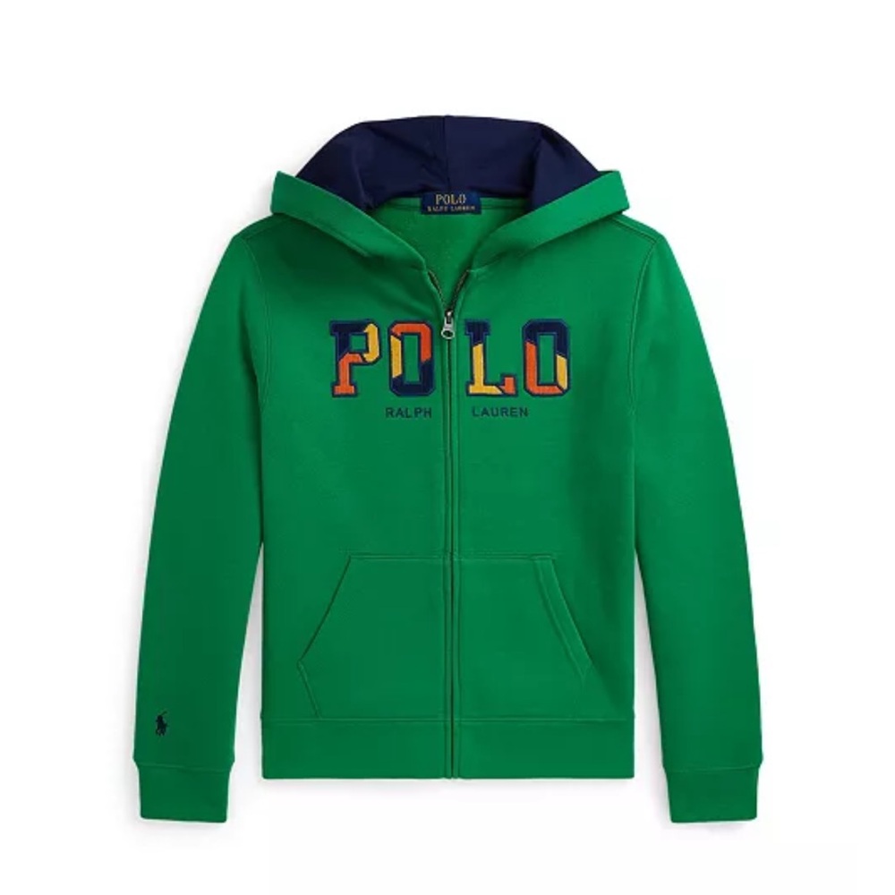 Ralph Lauren Corduroy-Logo Fleece Full-Zip Hoodie New with Tags Big Boys Size 8